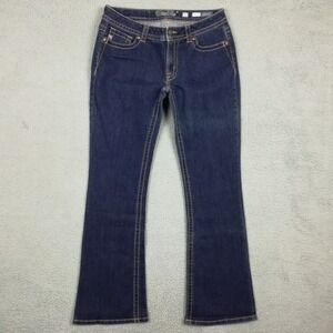 Miss Me Womens Jeans Boot Cut Mid Rise Blue Denim Dark Rinse Classic 32